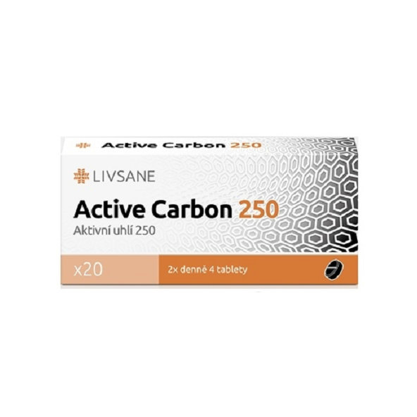 LIVSANE Active Carbon 250 mg 20 tablet