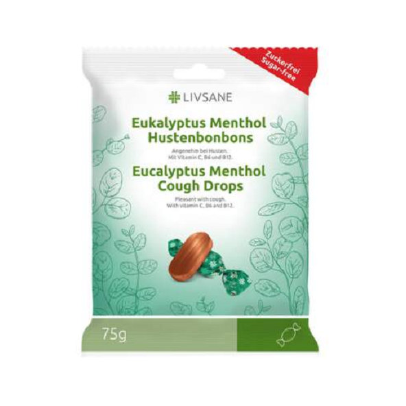 LIVSANE Bylinné pastilky mentol + eukalyptus 75 g