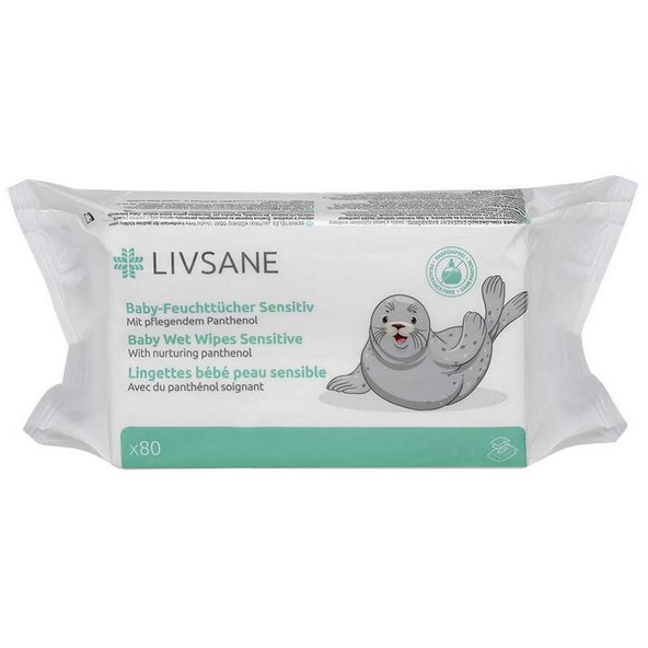 LIVSANE Dětské vlhčené ubrousky Sensitive 80 ks