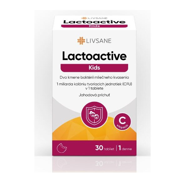 LIVSANE Lactoactive Kids jahoda 30 tablet