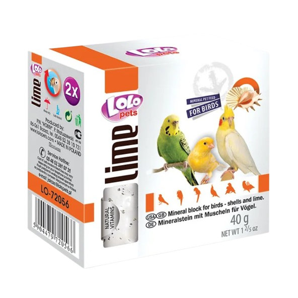 Lolopets minerální kámen s mušlemi pro ptáky 2 ks