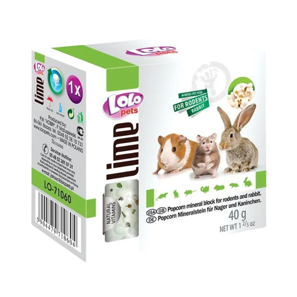 Lolopets minerální kámen pro hlodavce popcorn 40 g
