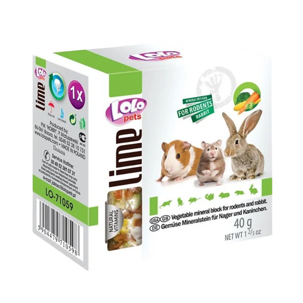 Lolopets minerální kámen pro hlodavce zelenina 40 g