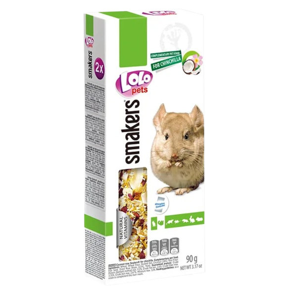 Lolopets tyčinka kokos a růže pro činčily 2ks