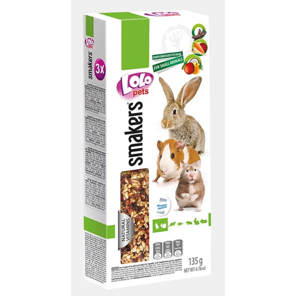 Lolopets tyčinka ovoce, karob, zelenina pro králíky a hlodavce 3 ks
