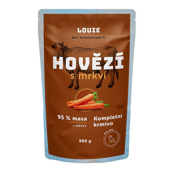 LOUIE kapsička pro psy hovězí s mrkví 300 g