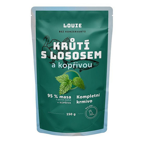 LOUIE kapsička pro psy krůtí s kopřivou 150 g
