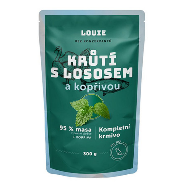 LOUIE kapsička pro psy krůtí s kopřivou 300 g