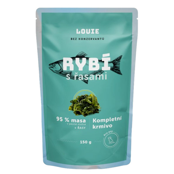 LOUIE kapsička pro psy rybí s řasou 150 g