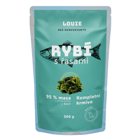 LOUIE kapsička pro psy rybí s řasou 300 g