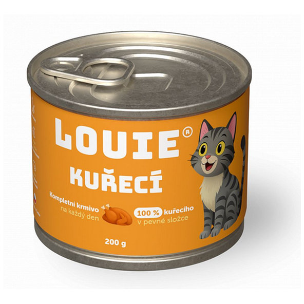 LOUIE konzerva pro kočky kuřecí s probiotiky 200 g