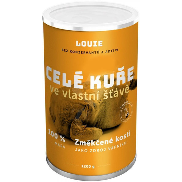 LOUIE konzerva pro psy celé kuře 1200 g
