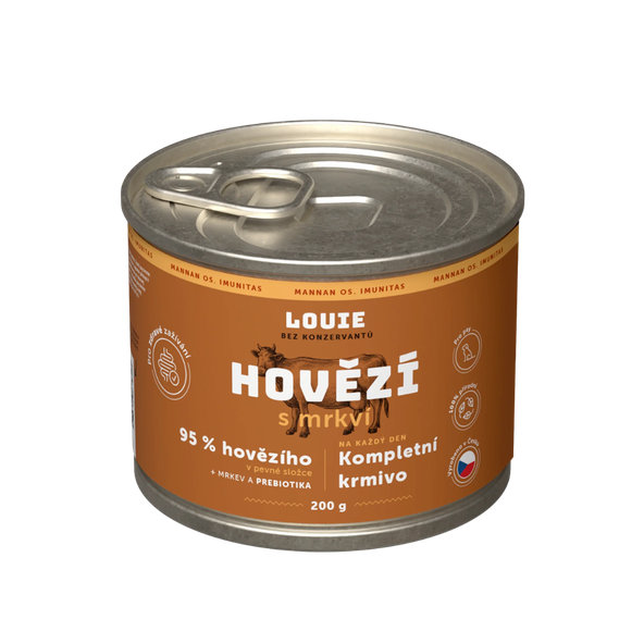 LOUIE konzerva pro psy hovězí s mrkví 200 g