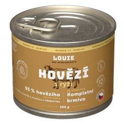 LOUIE konzerva pro psy hovězí s rýží 200 g