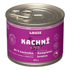LOUIE konzerva pro psy kachní s rýží 200 g