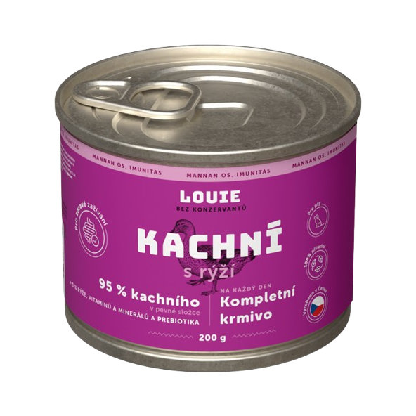 LOUIE konzerva pro psy kachní s rýží 200 g
