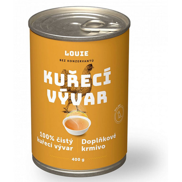 LOUIE kuřecí vývar v konzervě pro psy 400 g