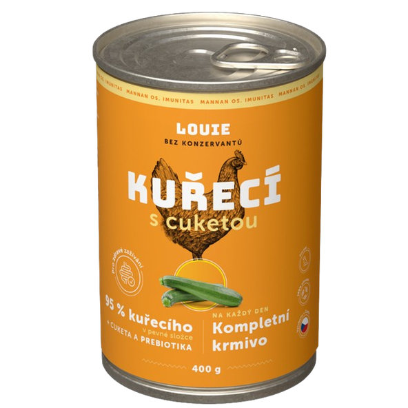 LOUIE konzerva pro psy kuřecí s cuketou 400 g
