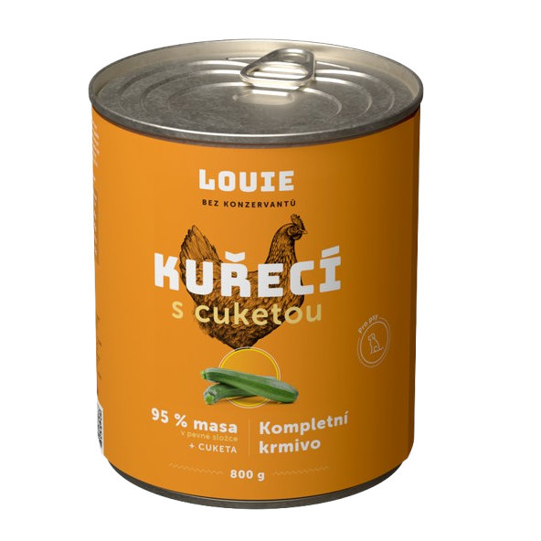 LOUIE konzerva pro psy kuřecí s cuketou 800 g