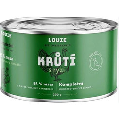 LOUIE konzerva pro psy krůtí s rýží 200 g