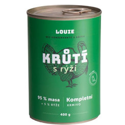 LOUIE konzerva pro psy krůtí s rýží 400 g
