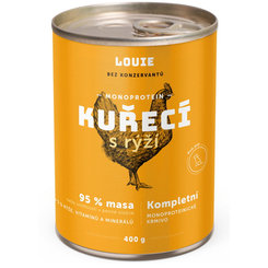 LOUIE konzerva pro psy kuřecí s rýží 400 g