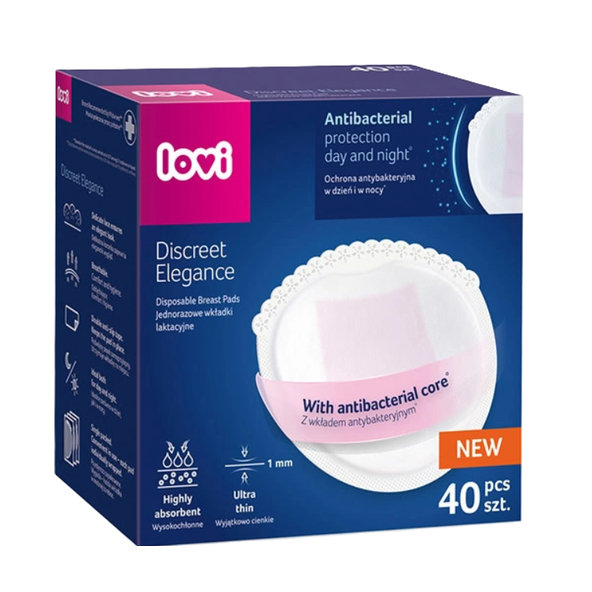 LOVI Discreet Elegance Tampóny do podprsenky bílé 40 ks