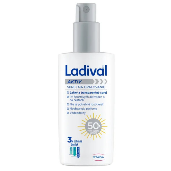 Ladival Aktiv SPF 50+ transparentní sprej na opalování 150 ml