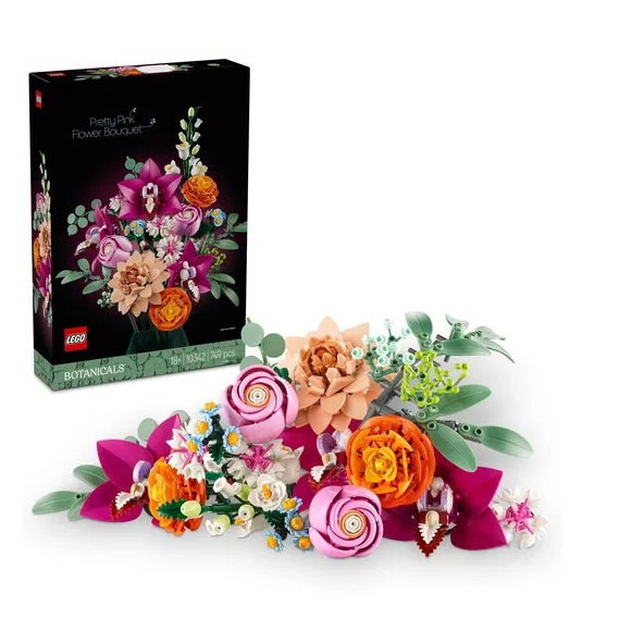 LEGO Botanicals krásná kytice růžových květů 10342