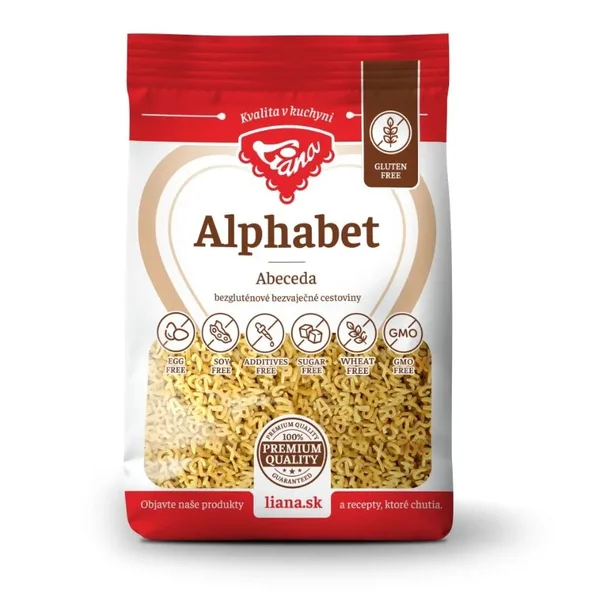 Liana Alphabet Abeceda bezlepkové těstoviny 200 g