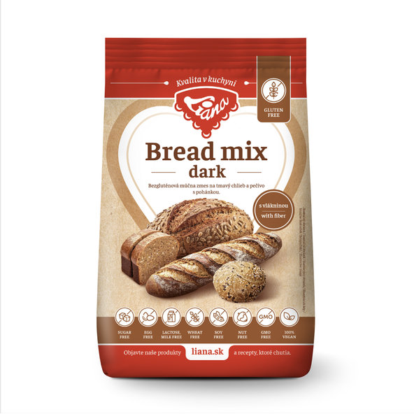 Liana Bread Mix Dark bezlepková směs 1 kg