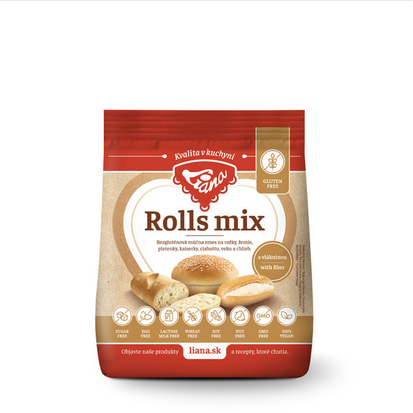 Liana Rolls Mix bezlepková směs na rohlíky a pečivo 500 g