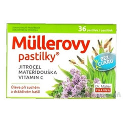 Müllerovy pastilky skorocel, mateřídouška + vitamín C bez cukru 12 ks