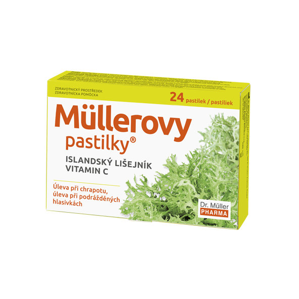 Müllerovy pastilky s islandským lišejníkem a vitamínem C 24 ks