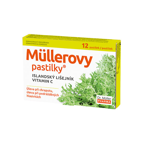 Müllerovy pastilky s islandským lišejníkem a vitamínem C 12 ks