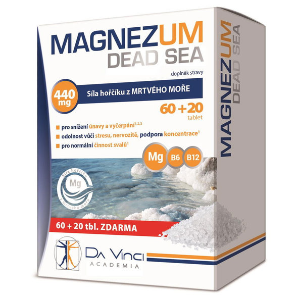 Da Vinci Magnezum Dead Sea 60 + 20 tablet zdarma