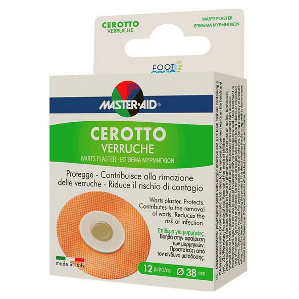 MASTER AID FOOT Care náplasti na bradavice 38 mm 12 ks