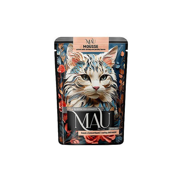 MAU Mousse Sterilised kapsička s lososem a krevetami 85 g