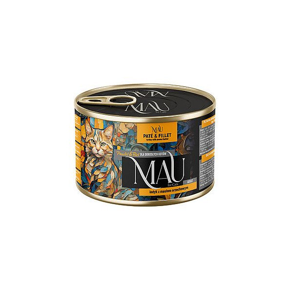 MAU Cat Paté & Filet konzerva s krůtím masem a arašídovým máslem 185 g