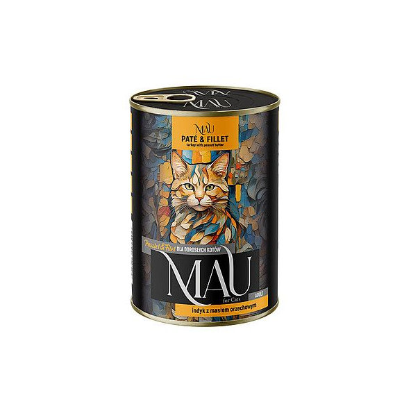 MAU Cat Paté & Filet konzerva s krůtím masem a arašídovým máslem 400 g