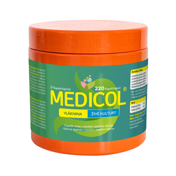MEDICOL vláknina + živé kultury 220 kapslí