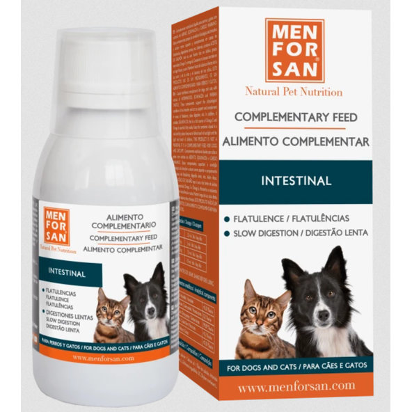 Men For San Intestinal doplňkové krmivo pro psy a kočky na podporu trávení 120 ml