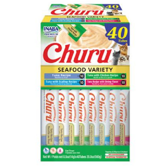 Inaba Churu Cat tuňák s mořskými plody 40 tub 560 g