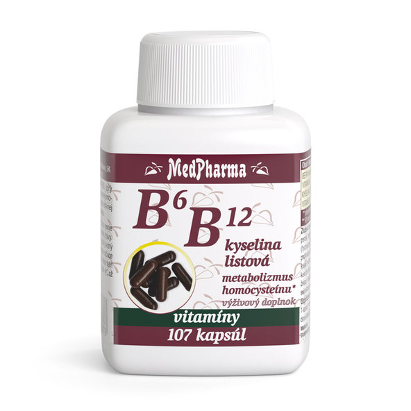 MedPharma Vitamin B6 + B12 + kyselina listová 107 kapslí