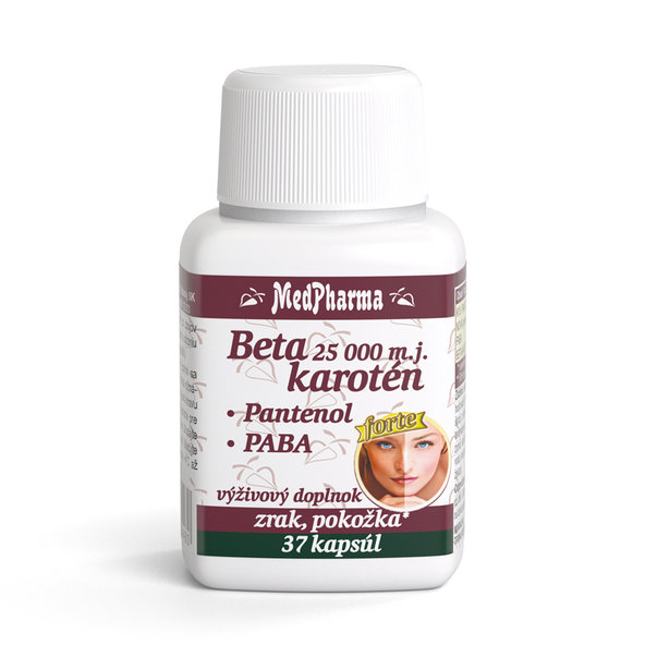 MedPharma Betakaroten 25000 IU + pantenol + PABA 30+7 kapslí