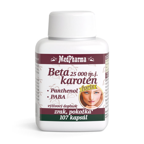 MedPharma Betakaroten 25000 IU + pantenol + PABA 100+7 kapslí