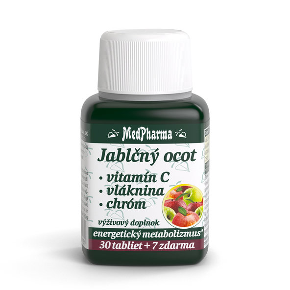 MedPharma Jablečný ocet + vitamin C + vláknina + chrom 30+7 tablet