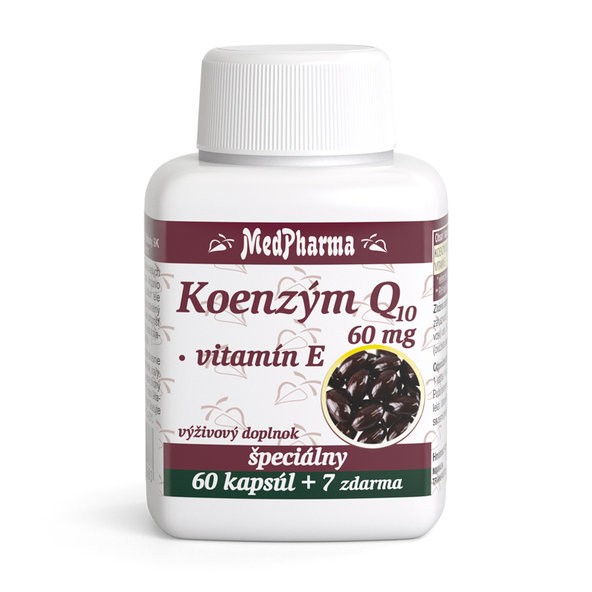 MedPharma Koenzym Q10 60 mg + vitamin E 60+7 kapslí