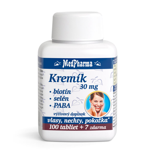 MedPharma Křemík 30 mg + biotin + selen + PABA 100+7 tablet