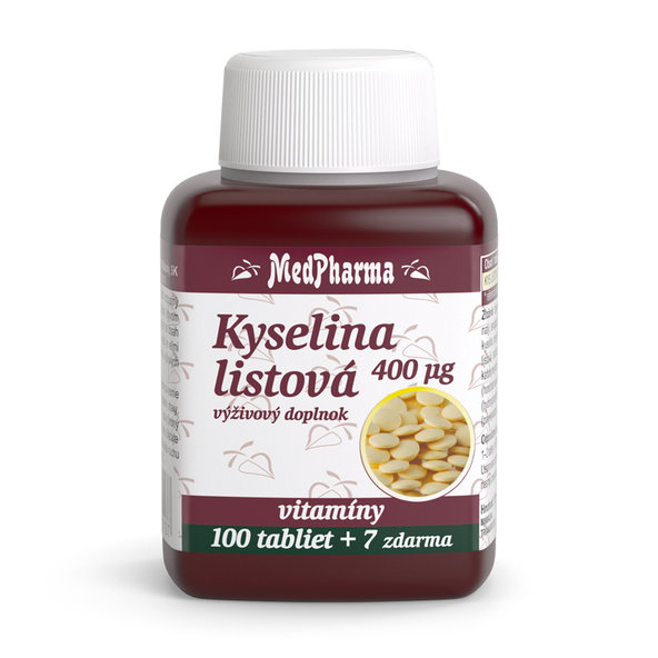 MedPharma Kyselina listová 400 mcg 100+7 tablet